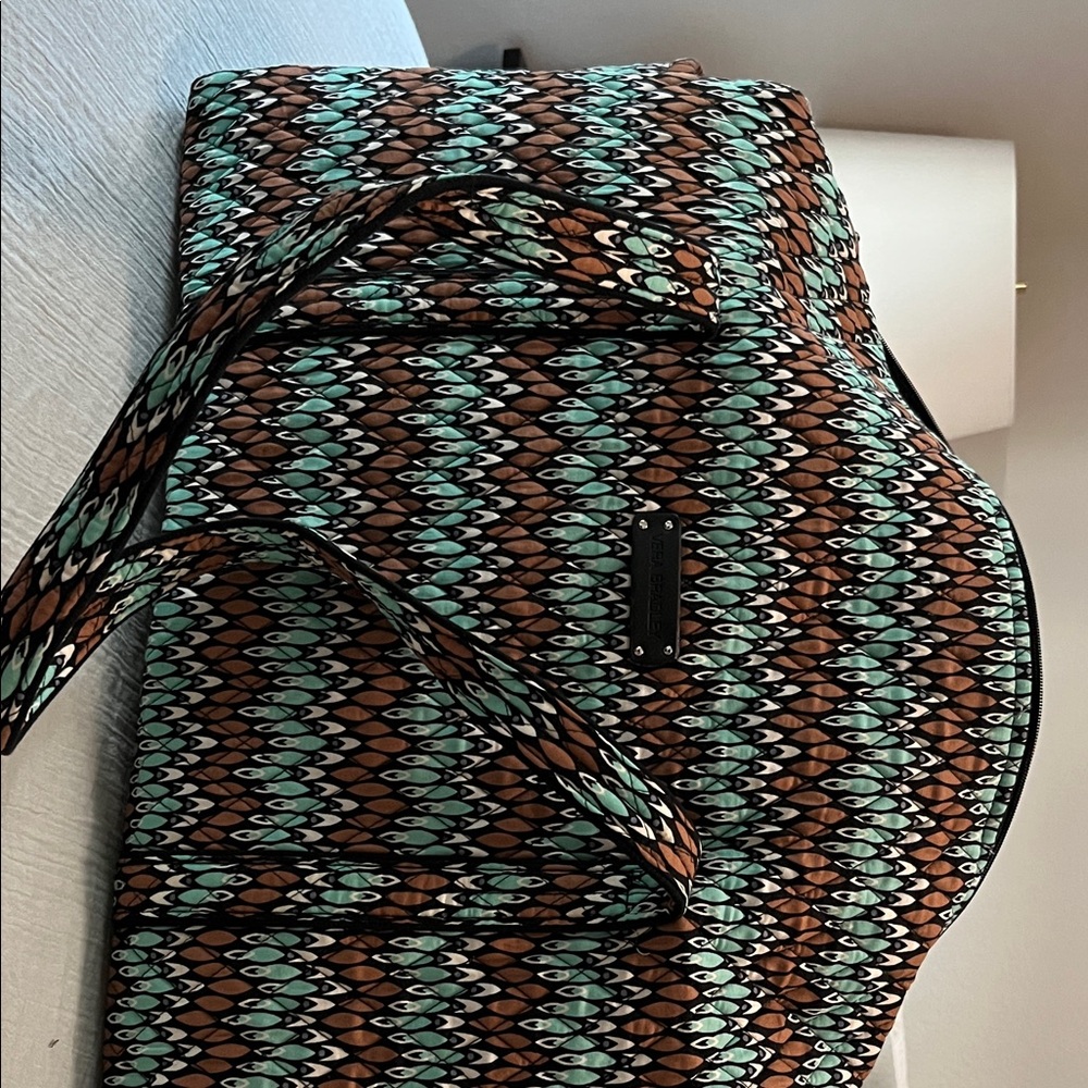Vera Bradley Travel Bag in Brown and Blue Pattern